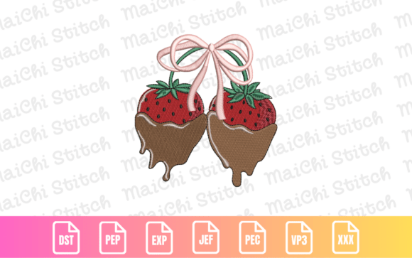 Chocolate Strawberry Bow Embroidery Review