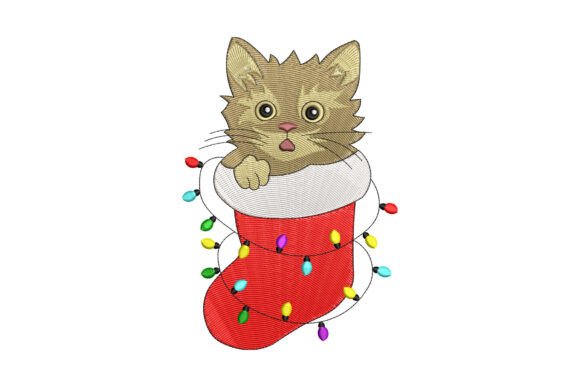 Christmas Cat in a Stocking Embroidery Review