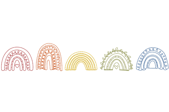 Colorful Rainbow Line Art Design Review