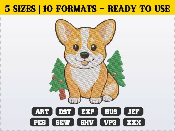 Cute Christmas Corgi Puppy Embroidery Review