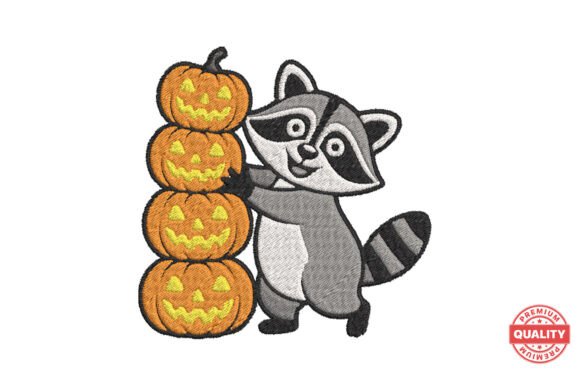 Cute Raccoon with Pumpkins Embroidery Review