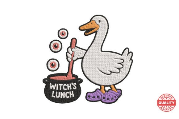 Funny Witch Duck Halloween Embroidery Review