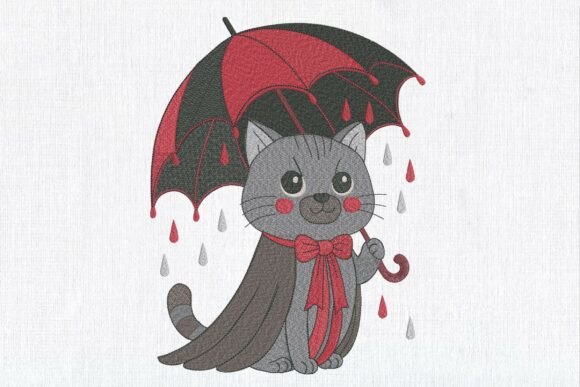 Halloween Funny Cat with Umbrella Embroidery Review