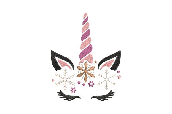 Snow Unicorn Face Embroidery Design Review