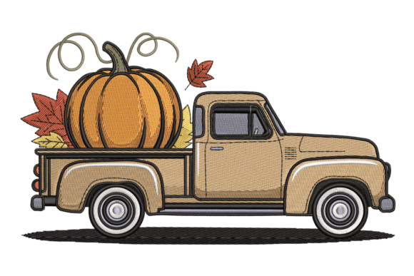 Vintage Pumpkin Truck – Autumn Embroidery Review